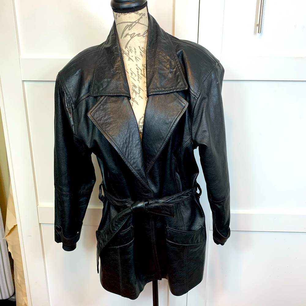 women leather coat